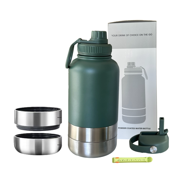 3 in 1 Stainless Steel Water Bottle with Food Container
