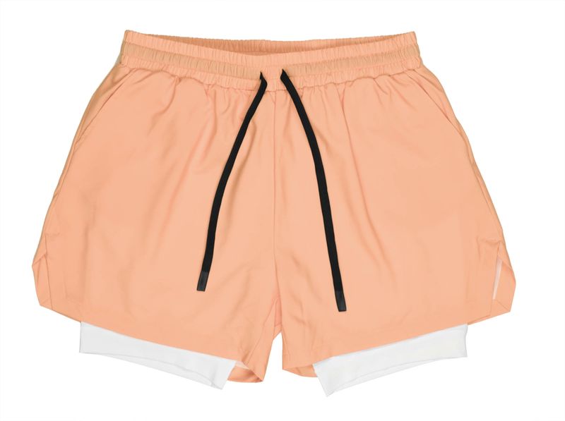 Men's 2 in 1 Running Shorts - Orange