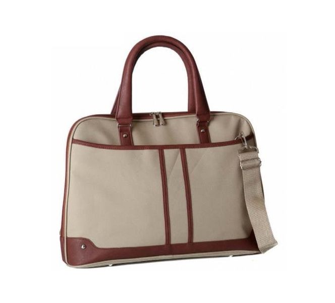 Black 15.6" Ladies Shoulder Sling Laptop Bag - Beige