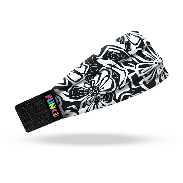 FUNki Black and White Flower Pattern Adult Headband