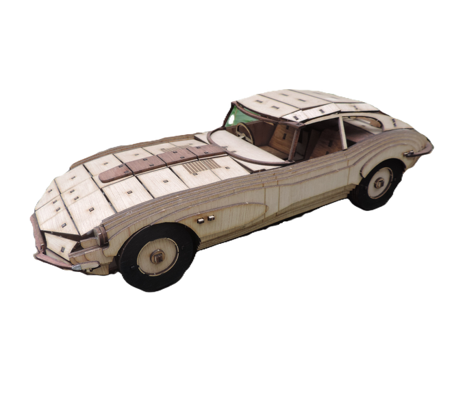 Jaguar E-Type 3D Puzzle Wooden 3D Model