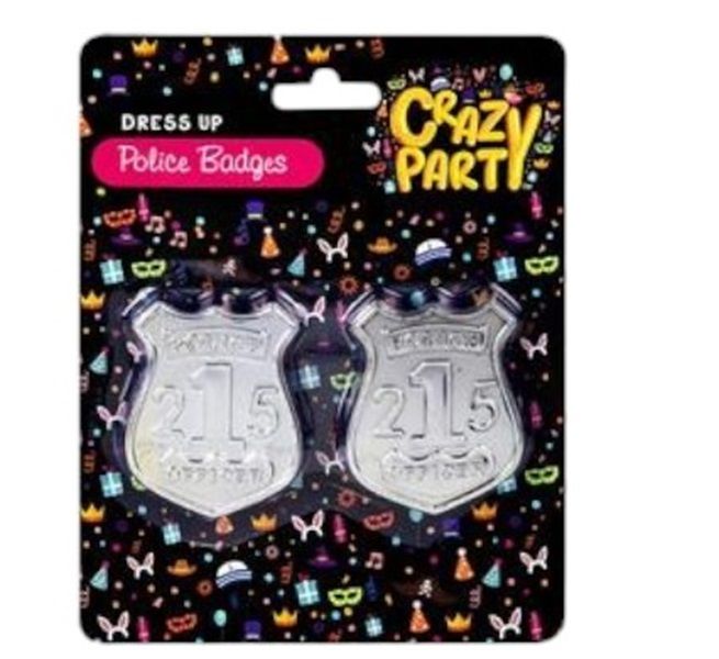 Crazy Party - 2 Piece Police Badge x 4