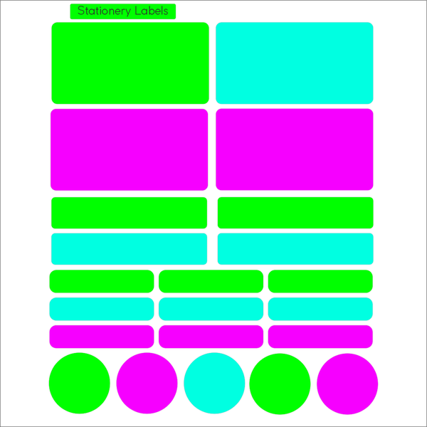 Bright Colour Waterproof DIY School Stationery Labels