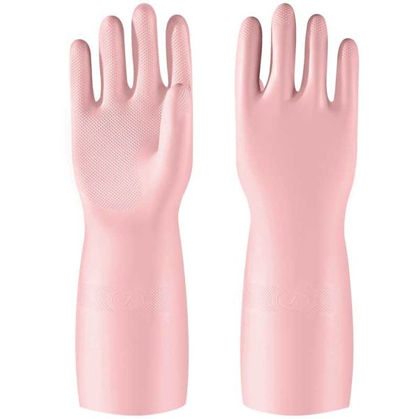 Durable Kitchen Dishwashing Gloves - Waterproof Rubber Gloves For Washing