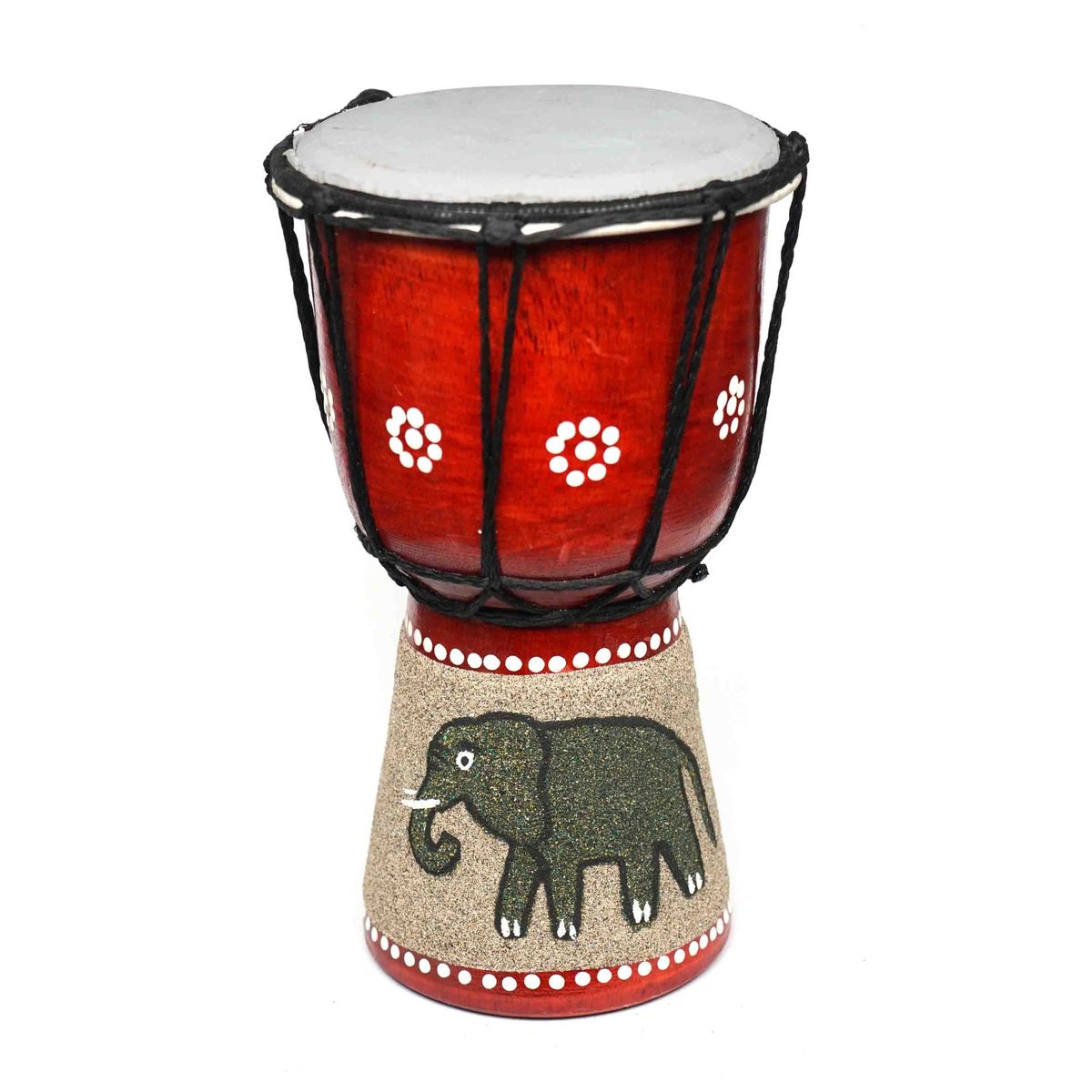 20cm Djembe Elephant Sand Art Drum - Set of 2