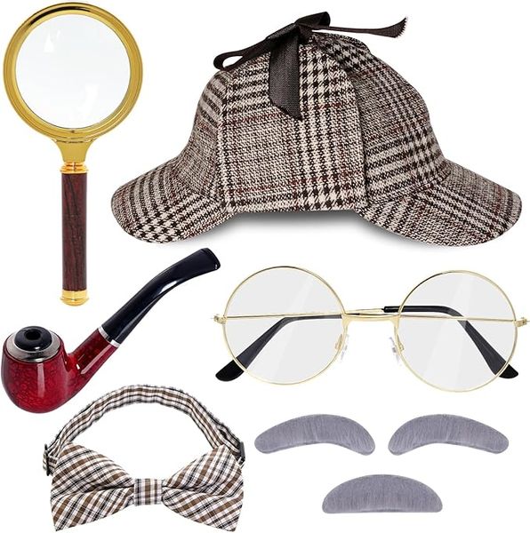 Party Cosplay 1910s Detective Costume Accessory - Set of 8