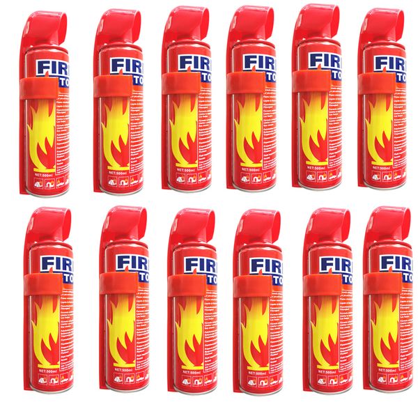 12x Portable Fire Extinguisher With Holder - 500ml