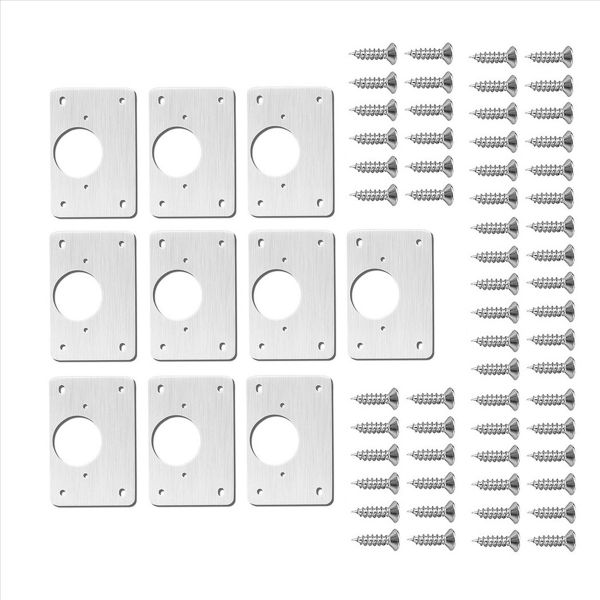 10Pieces Hinge Repair Plate For Cabinet Furniture Drawer Panels Table