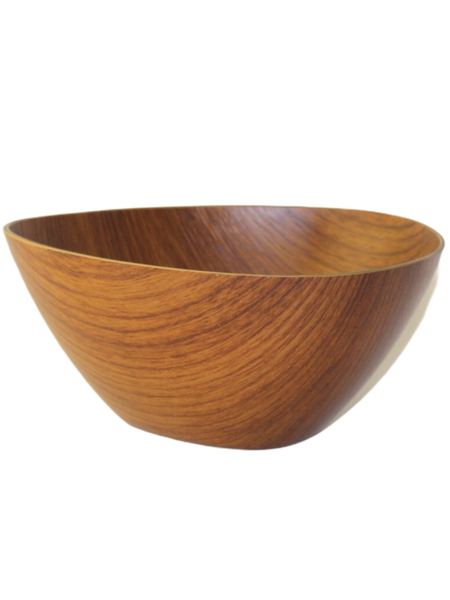 Get-Melamine Triangle Faux Wood Bowl - Mahogany Wood - Polystyrene