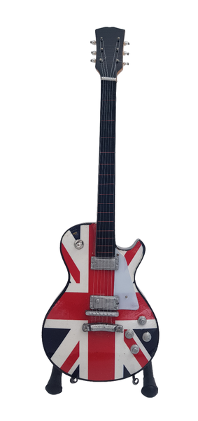Mini Wooden Guitar Ornament - British Flag - 24 x 7cm