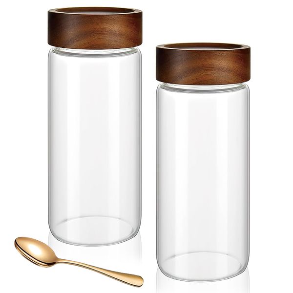 Set of 2 - 780ml Food Storage Jar for Coffee, Pasta, Candy, Salt, Cookie
