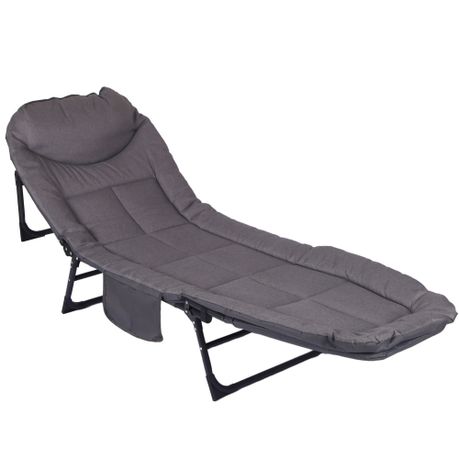 Foldable Camping Bed Camping Stretcher with Pad and Pillow Folding Recliner Shop Today. Get it Tomorrow takealot