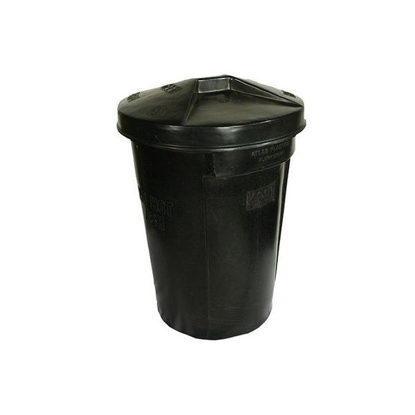 Atlas - Refuse Bin &amp; Lid Black 85L Plastic