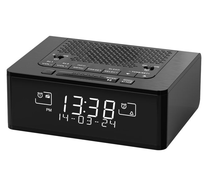 DAB &amp; FM Radio Alarm Clock with 40 Preset Stations