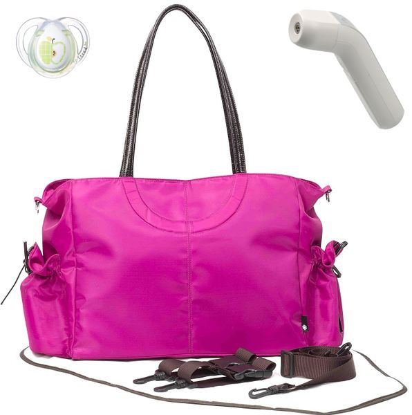 Newborn Baby Kit W Pink Nappy Changing Bag, Dummy Pacifier , Thermometer