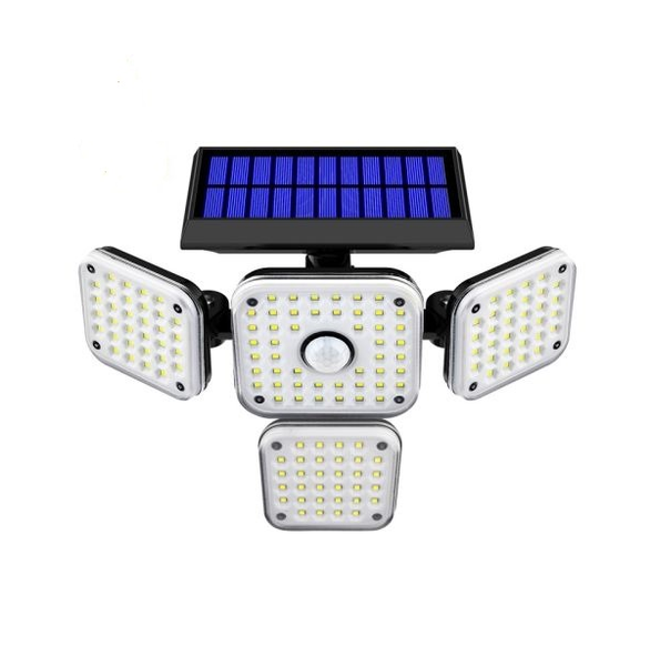 Waterproof Solar Powered 4 Sided Sensor Wall Light 144 LED