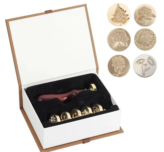 Set of 6 flower wax seal stamps- #2