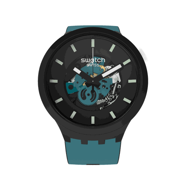Swatch Night Trip Blue Rubber Watch-SB03B107