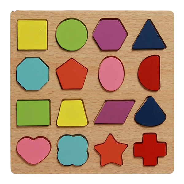 17-Pieces Multicolor Wooden Shapes Puzzle YG-289