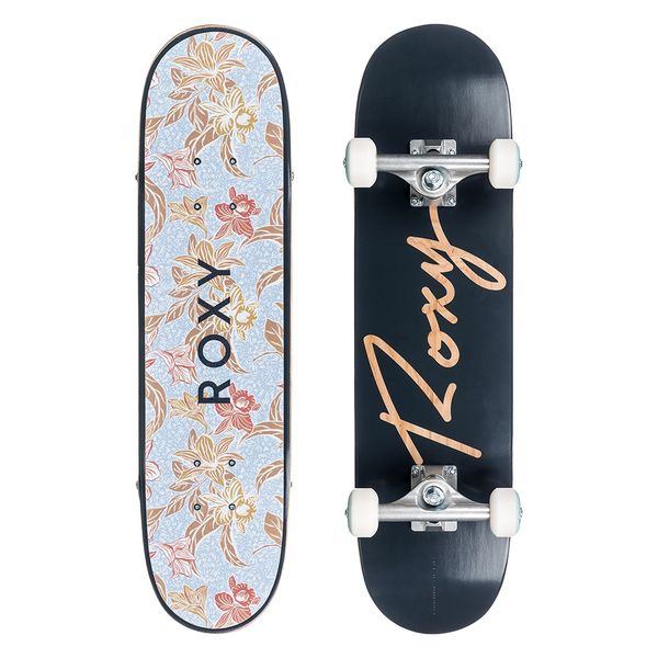 Roxy Nightbloomer Skateboard - Black/Floral - 7.25 X 28.1 Street