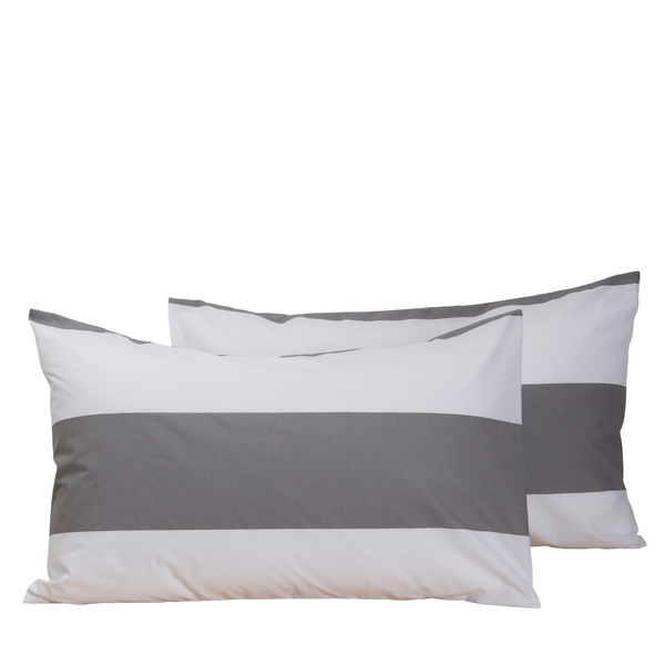 Room Service Polycotton 144 TC Broad Striped Pillowcases