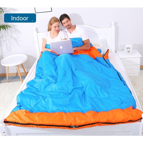 Couple Adult Double Sleeping Bag Envelope Style Camping Sleeping