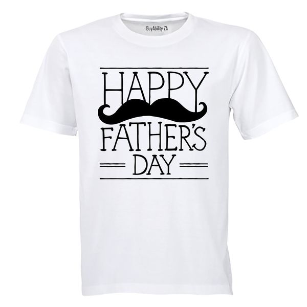 Mustache - Mens - T-Shirt - White image