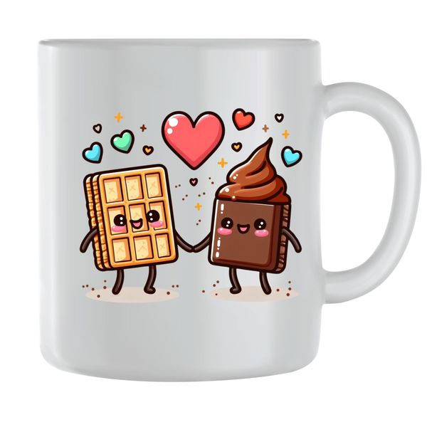 Waffles Coffee Mugs for Men Women Matching Couples Graphic Cups Present 092