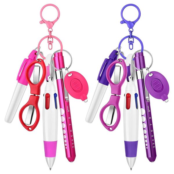 12 Pcs Nurse Pen Set Two Colors Pink Purple