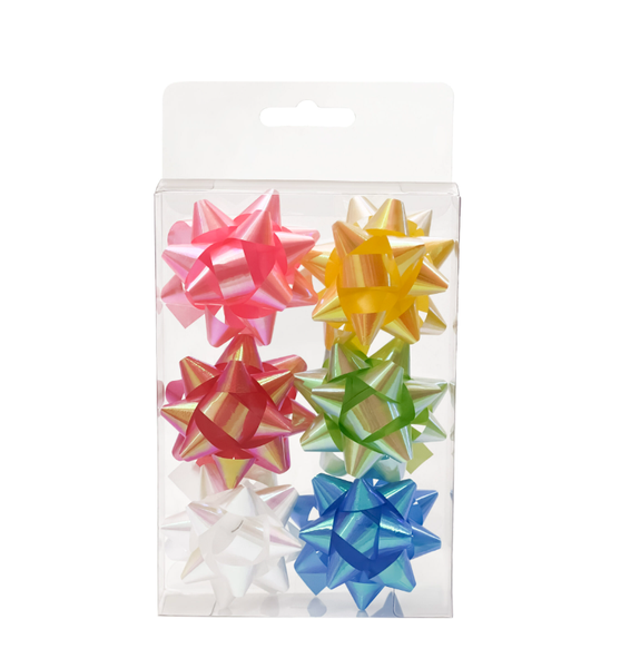 5cm Iridescent Metallic Gift Bows x 6