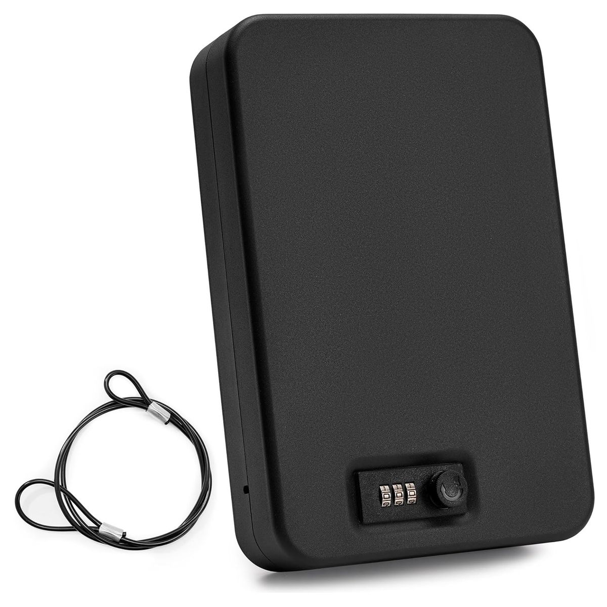 Portable Combination Travel Safe/Lock Box with Cable Tether