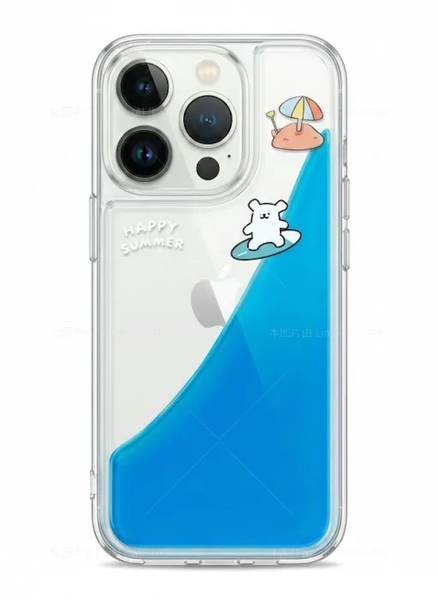 Seaside Surfing Puppy Phone Case compatible with iPhone 15 and 16 range