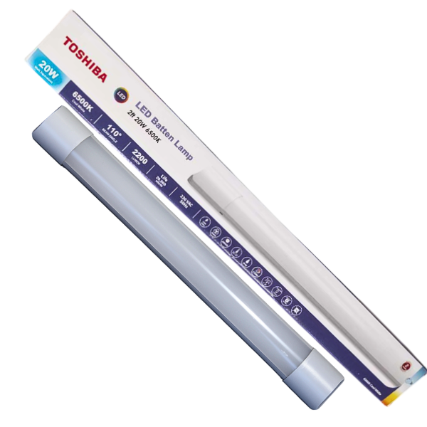 Toshiba LED Batten Lamp 2ft 20W 6500K Cool White 2 Pack