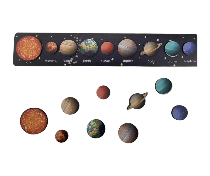 Montessori Wooden Planet Solar System Puzzle Early Education Toy 2 Pack