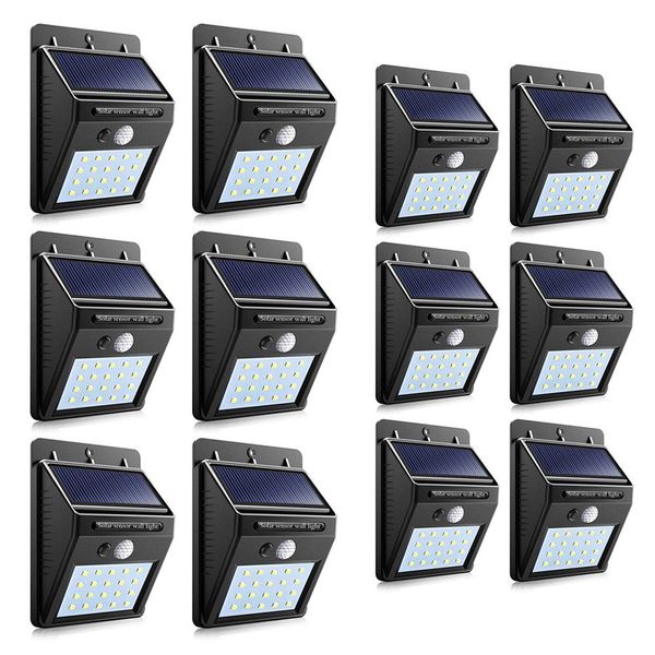Set of 10 PIP Motion + CDS Night Sensor Solar LED Wall Light