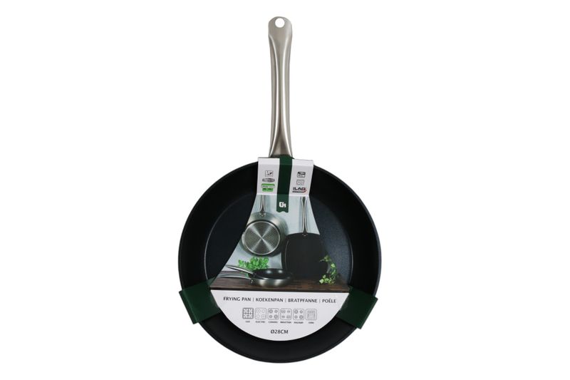 Excellent Housewares Aluminum Brushed Frying Pan Silver 28cm