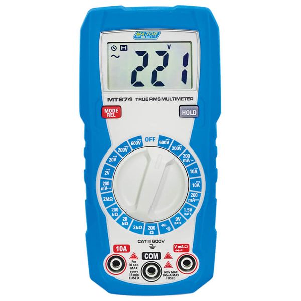 Major Tech True RMS 600V AC/DC Multimeter (MT874)
