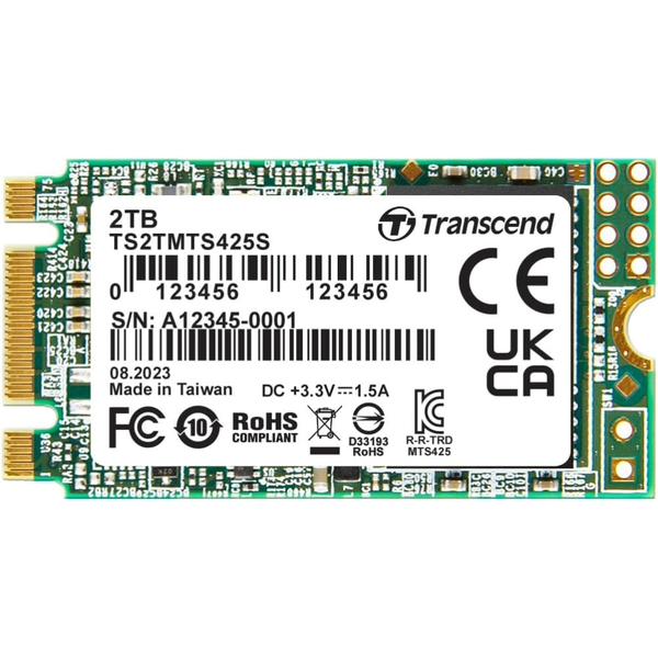 Transcend 2TB MTS425S M.2 SATA III SSD -Cacheless Internal Drive for Laptop