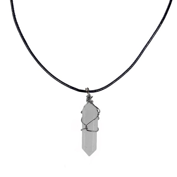 Earth Stone Collection - Wire Wrapped Quartz Stone Necklace