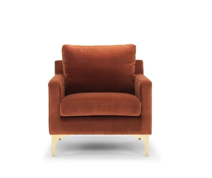 She Made Me Velvet Upholstered Arm Chair