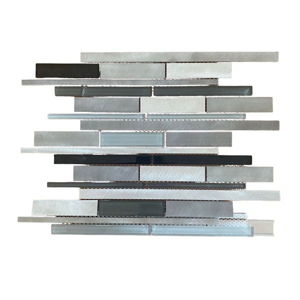 Decor Tiles -Glass and Aluminium Grey Mix