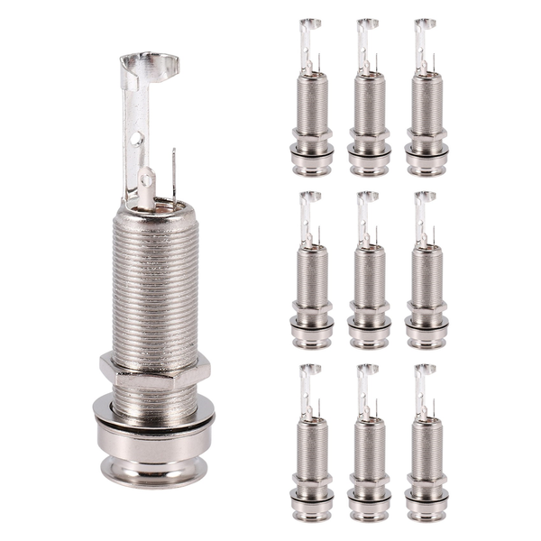 10PCS Guitar Pickup Endpin Output Jack Nickel Strap Lock Chrome