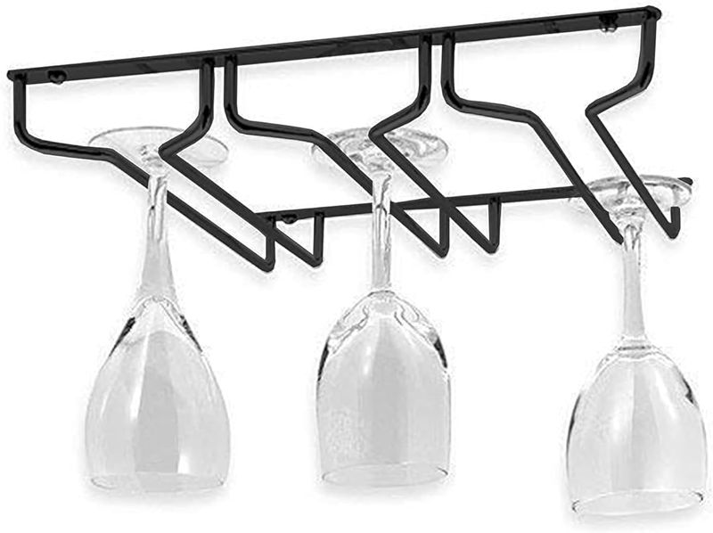 Sulfar Self Adhesive Wine Glass Rack/Holder Upside Down Glass Shelf, 3 Pack