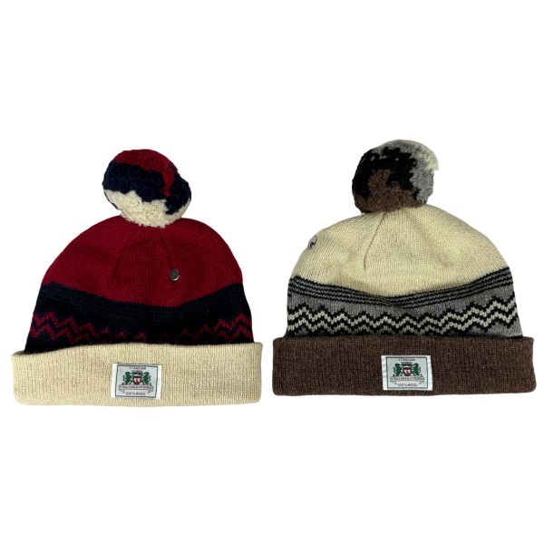 Strachan &amp; Myburgh 2-Pack 100% Wool Beanies - Premium Winter Warmth Set