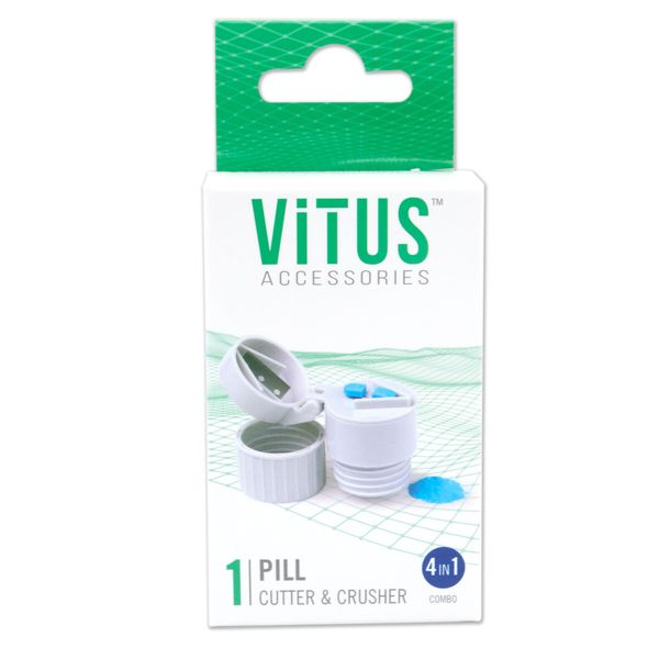 Vitus 4-in-1 Pill Cutter &amp; Crusher - Compact &amp; Convenient Medication Tool