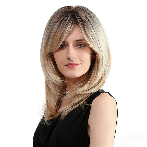 EMMOR 10 Inches Short Lace Wig With Bangs Women Curly Wig