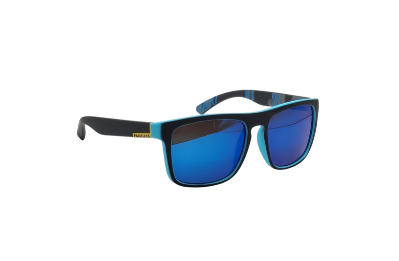 Polarized Sports Sunglasses (Blue Mirror Lenses)