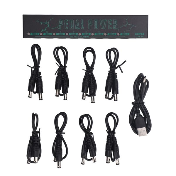 8-Isolated Output Guitar Pedal Power Supply - Metal 9V for Pedalboards