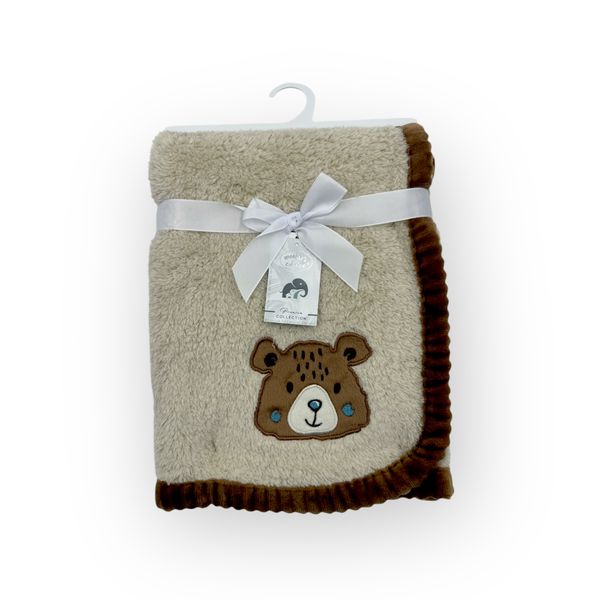 Mothers Choice Super Soft Coral Fleece and Binding Blanket - Bear