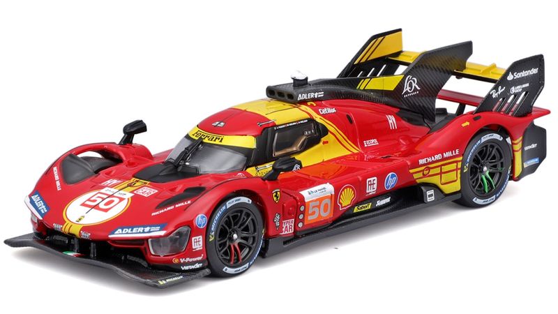 Bburago 1/43 Ferrari 499P 24H LM Hypercar - #50 2024 Champion (11.6cm Long)